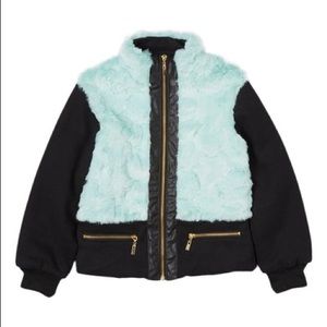 Tiffany Blue Faux Fur Jacket - Size 4